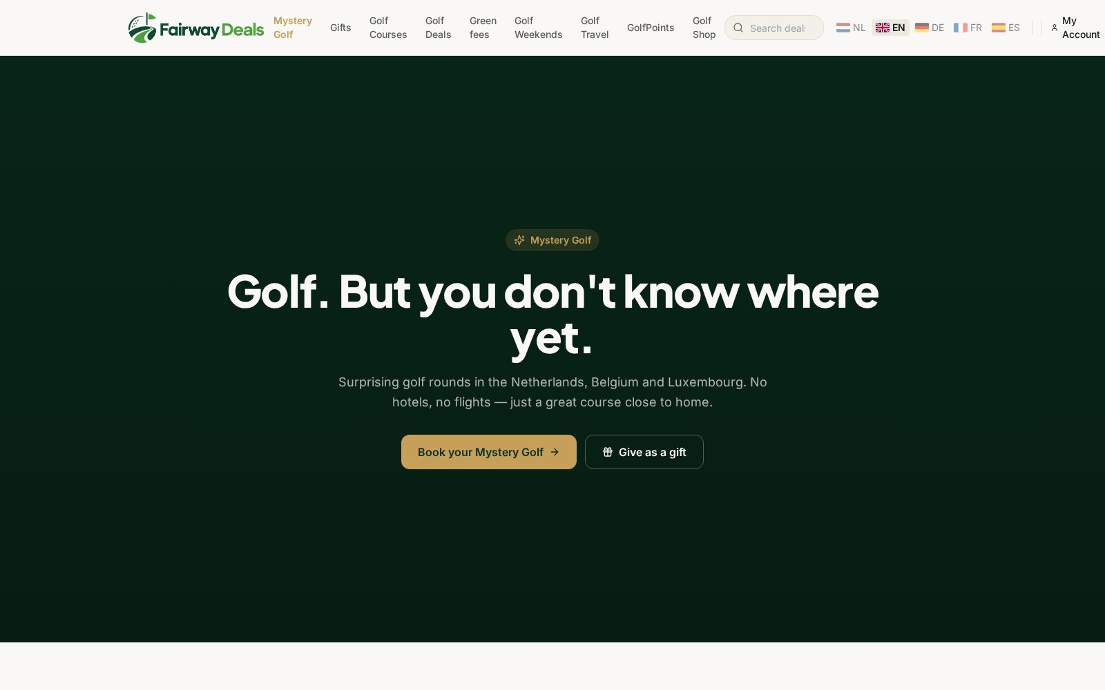 Echte preview van de Fairway Deals landingspagina